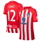 Atlético de Madrid Metropolitano Nike Heimstadion-Trikot 2023–24 – Kinder mit S.Lino 12-Aufdruck