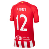 Atlético de Madrid Metropolitano Nike Heimstadion-Trikot 2023–24 – Kinder mit S.Lino 12-Aufdruck