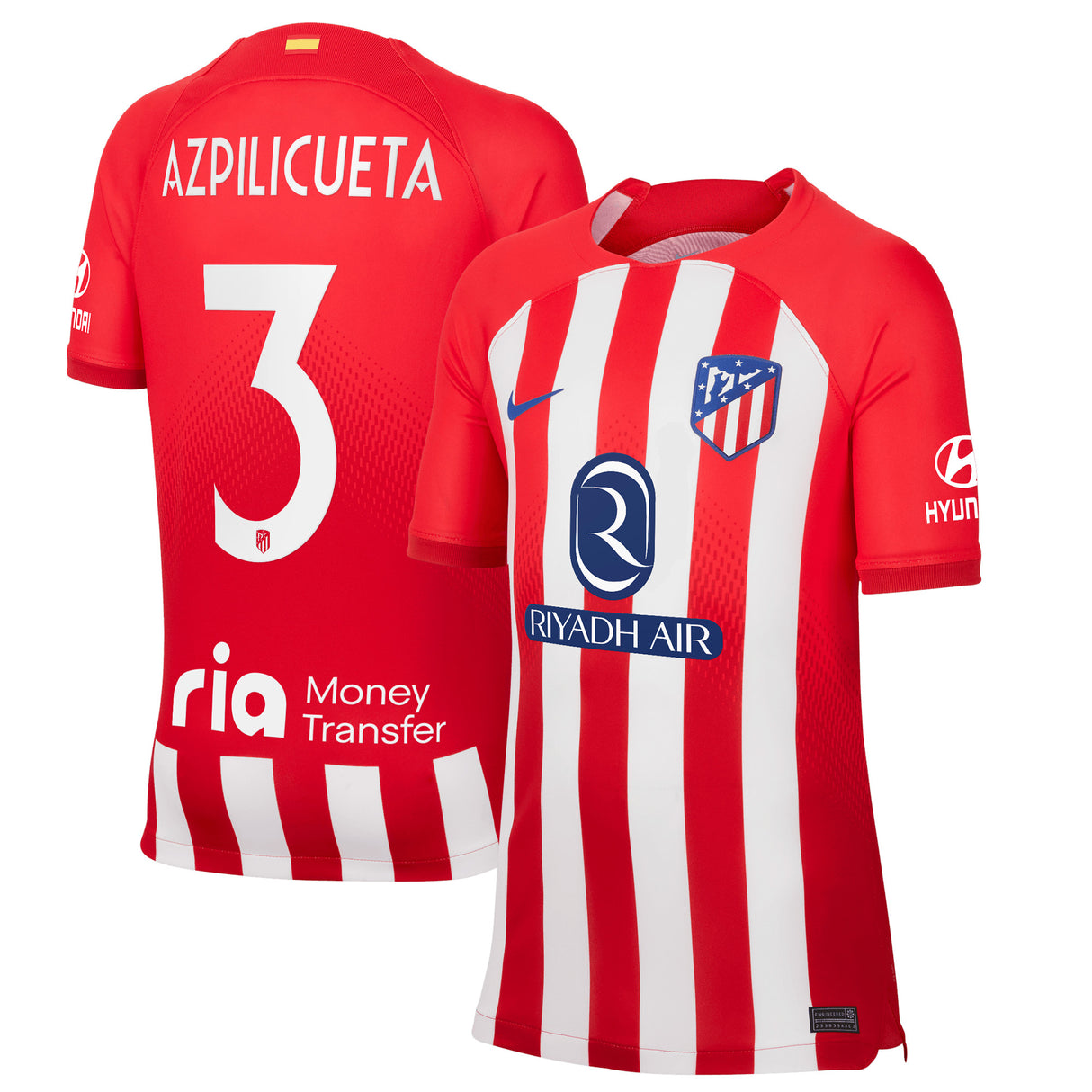 Atlético de Madrid Metropolitano Nike Heimstadion-Trikot 2023–24 – Kinder mit Azpilicueta 3-Aufdruck