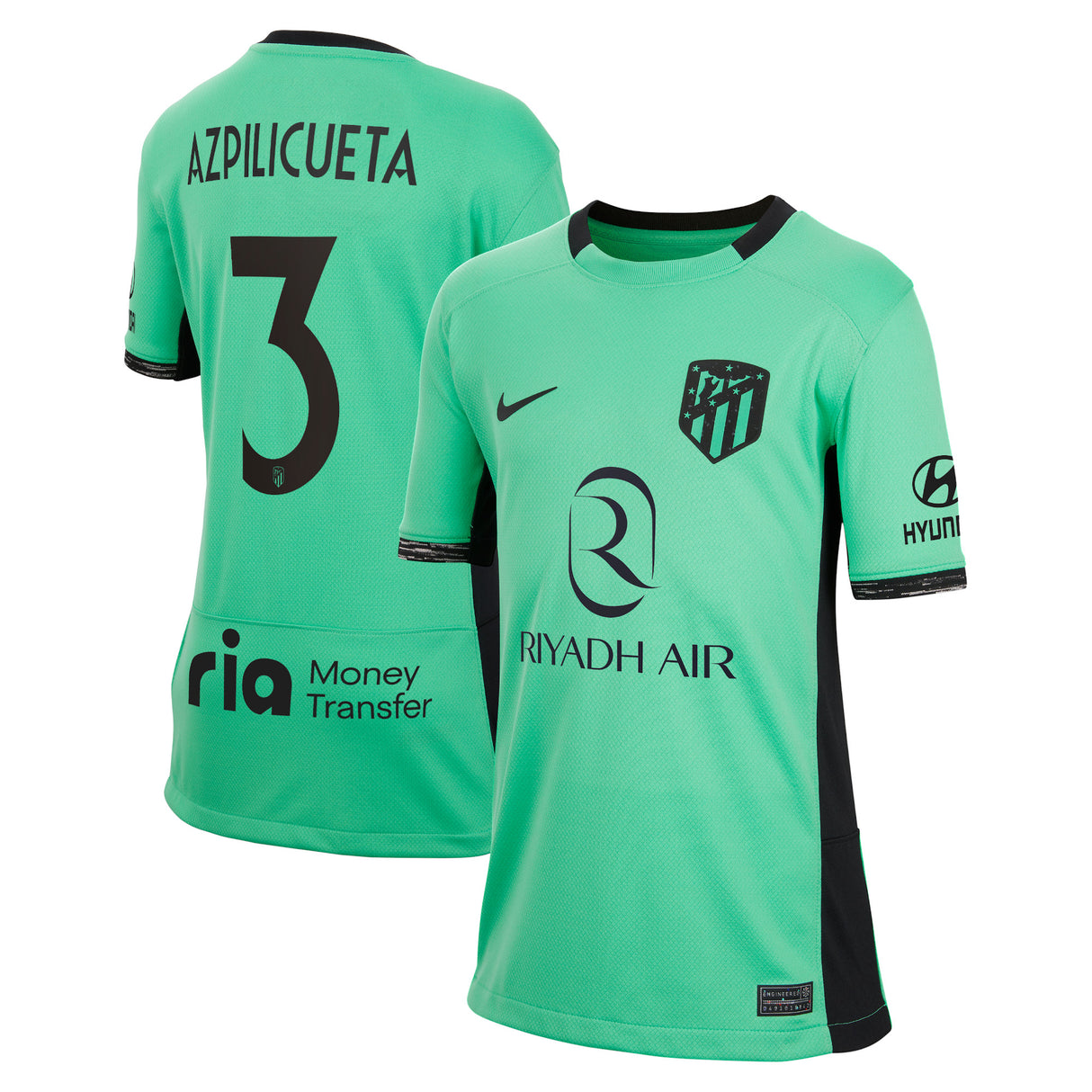 Atlético de Madrid Metropolitano Nike Third Stadium Shirt 2023-24 - Kids with Azpilicueta 3 printing - Kit Captain