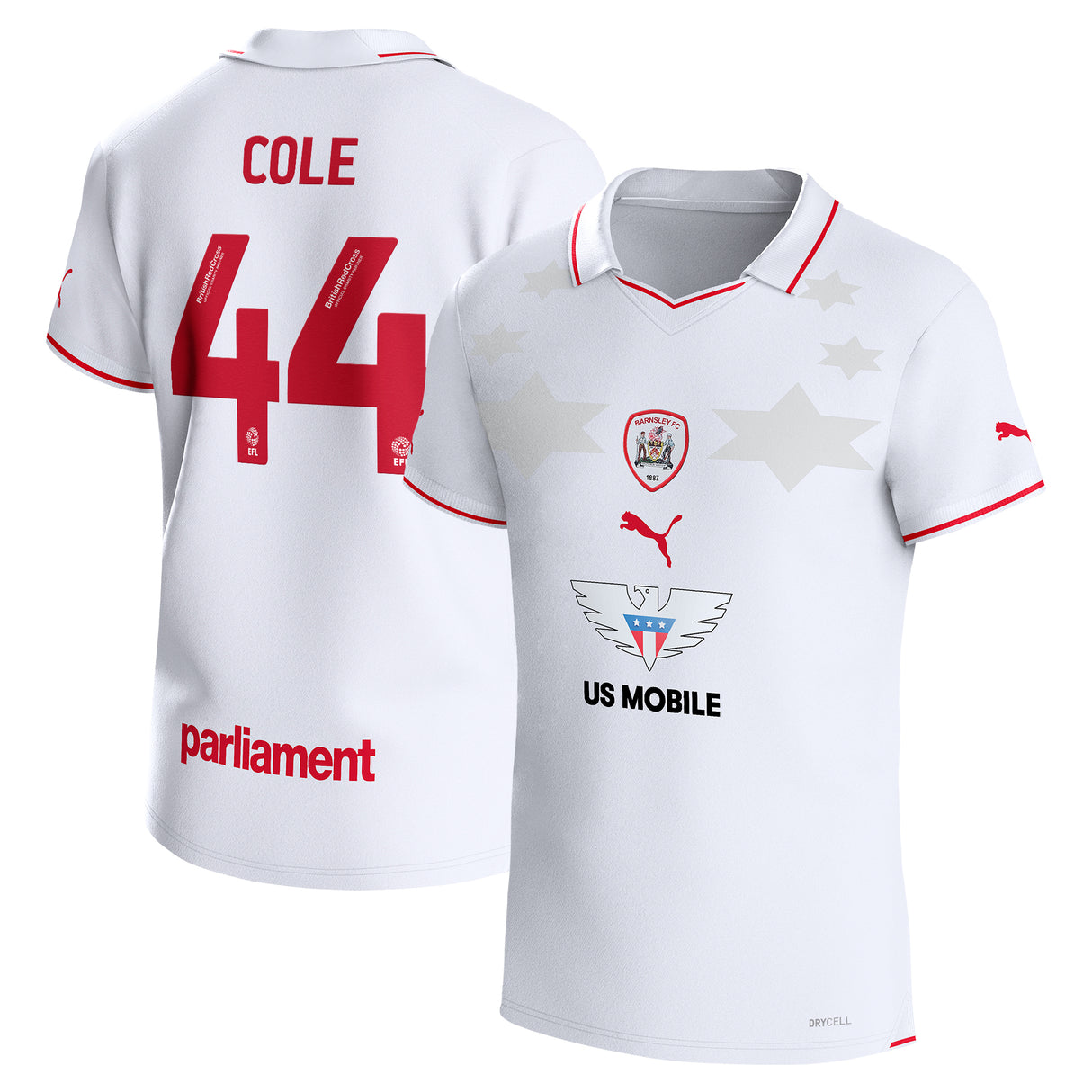 Barnsley Puma Away Shirt 2023-24 - Devante Cole 44 - Kit Captain