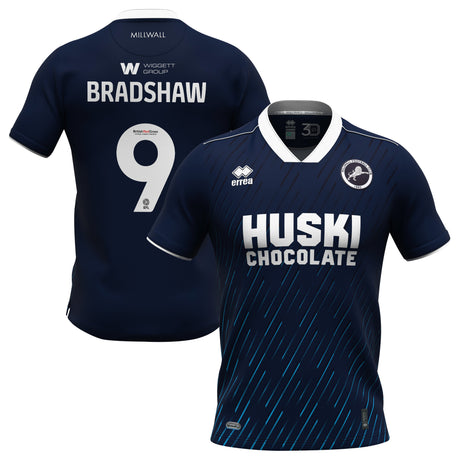 Millwall Errea Home Shirt 2023-24 - Kids - Tom BRADSHAW 9 - Kit Captain