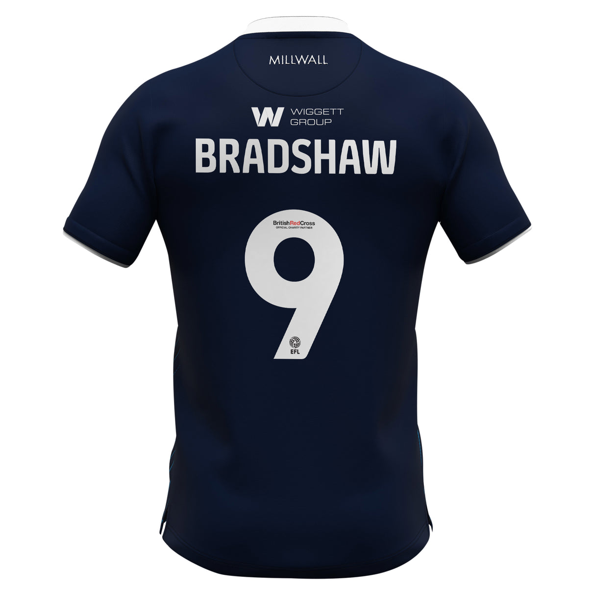 Millwall Errea Home Shirt 2023-24 - Tom BRADSHAW 9 - Kit Captain