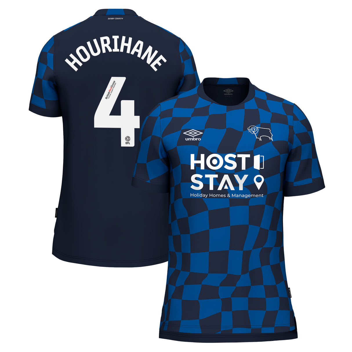 Derby County Umbro Away Shirt 2023-24 - Conor Hourihane 4 - Kit Captain