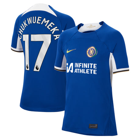 Chelsea Nike Home Stadium Sponsored Shirt 2023-24 - Kids with Chukwuemeka 17 printing