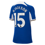 Chelsea Nike Home Stadium Sponsored Shirt 2023-24 - Kids with N.Jackson 15 printing