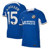 Chelsea Home Vapor Match Sponsored Shirt 2023-24 with N.Jackson 15 printing - Kit Captain