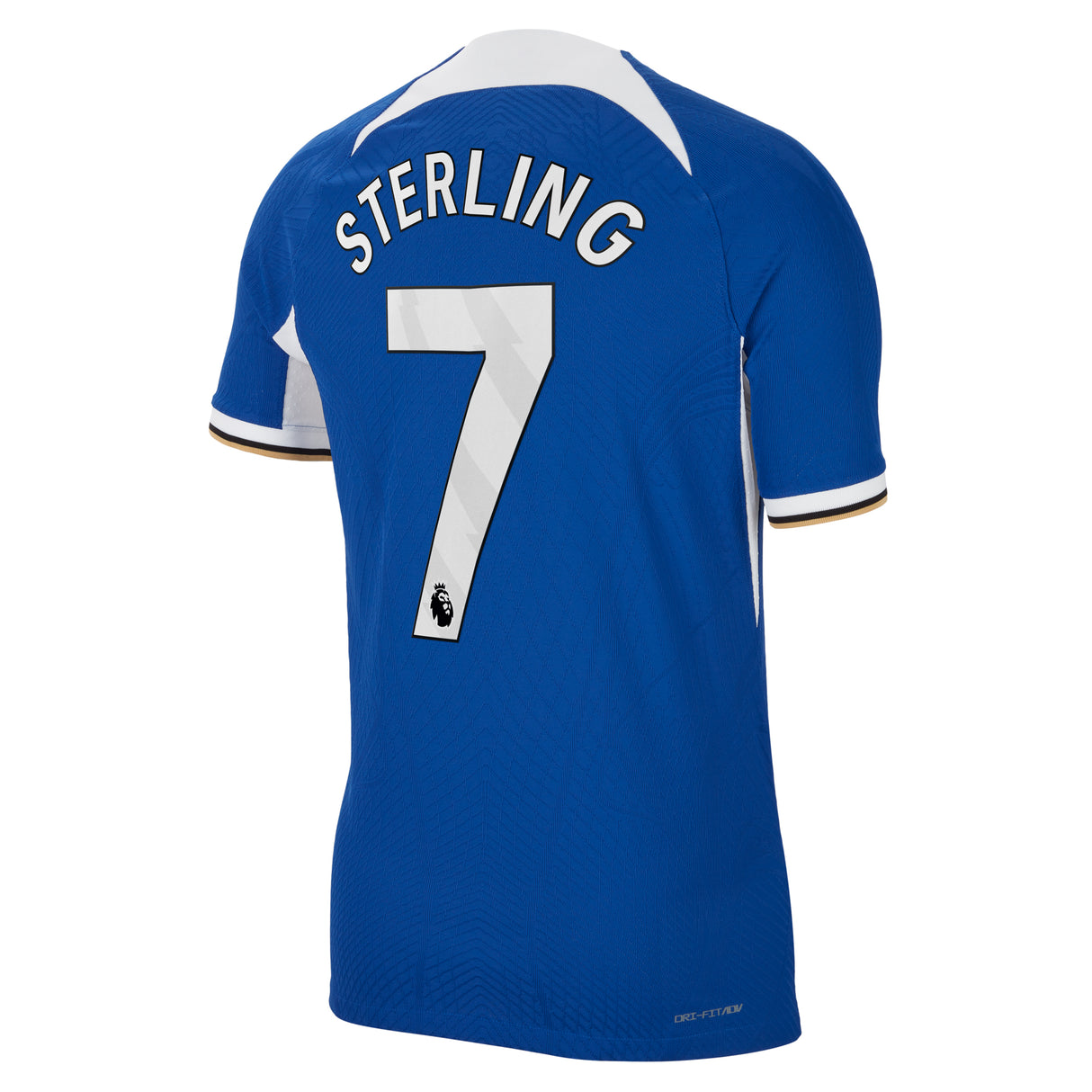 Chelsea Home Vapor Match Sponsored Shirt 2023-24 with Sterling 7 printing - Kit Captain