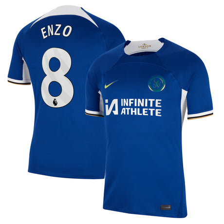 Chelsea Nike Home Stadium Sponsored Shirt 2023-24 with Enzo 8 printing