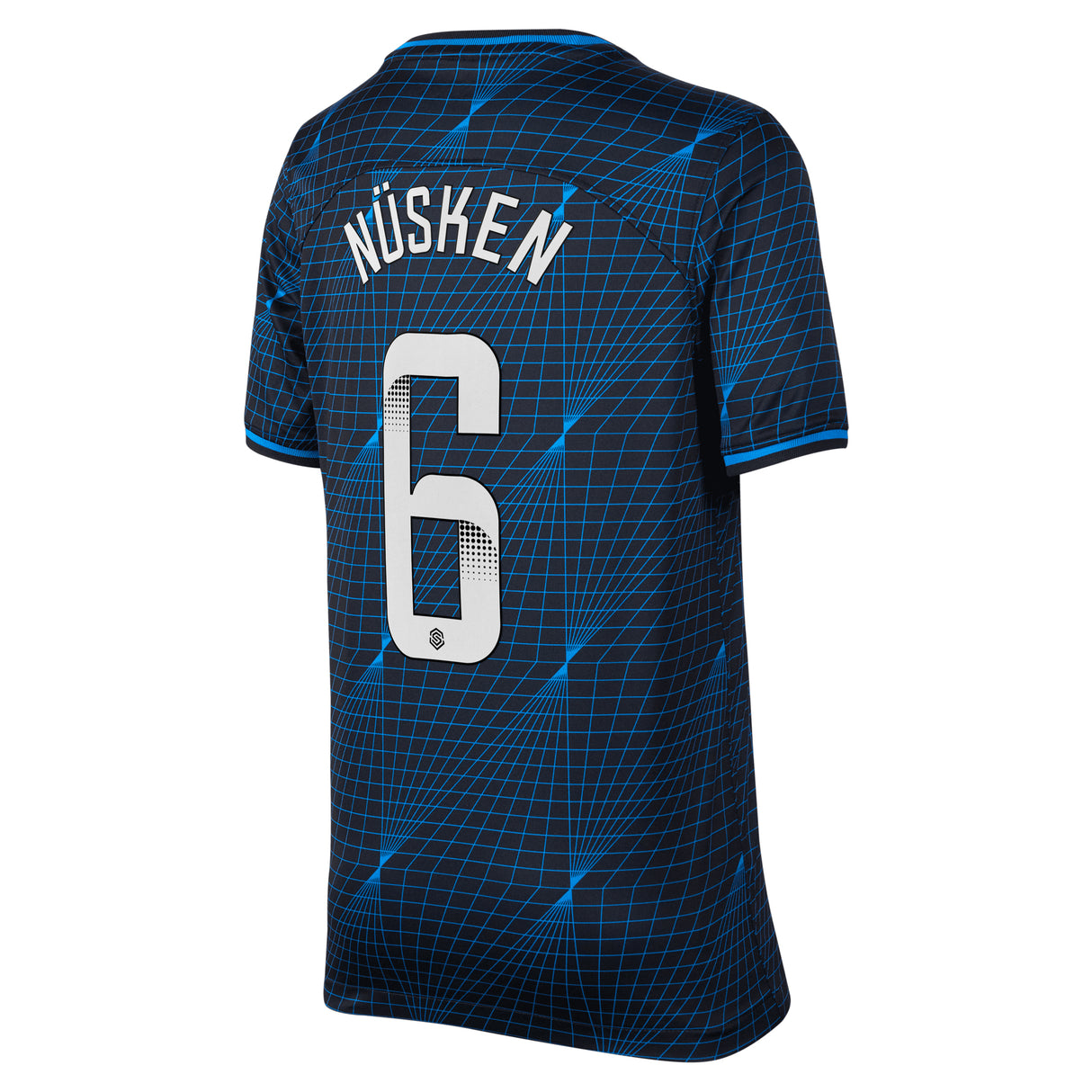 Chelsea WSL Nike Away Stadium Sponsored Shirt 2023-24 - Kids with Nüsken 6 printing