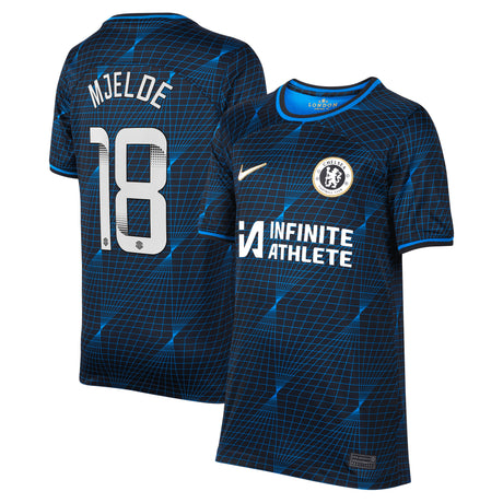 Chelsea WSL Nike Away Stadium Sponsored Shirt 2023-24 - Kids with Mjelde 18 printing