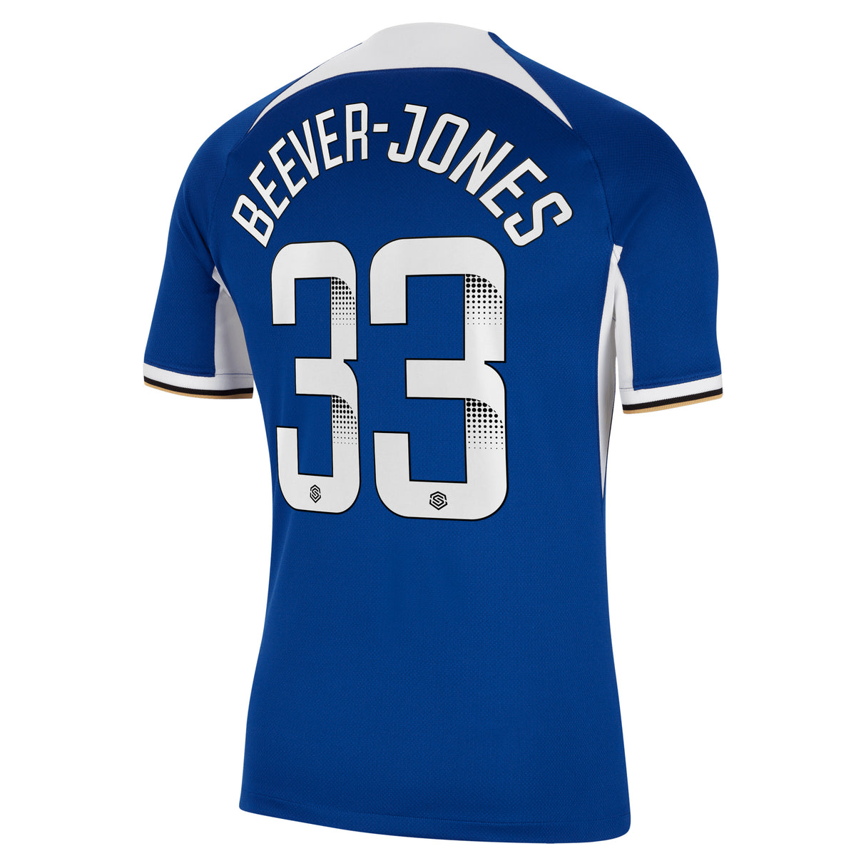 Chelsea WSL Nike Home Stadium Sponsored Shirt 2023-24 with Beever-Jones 33 printing