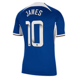 Chelsea WSL Nike Home Stadium Sponsored Shirt 2023-24 with James 10 printing