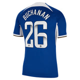 Chelsea WSL Nike Home Stadium Sponsored Shirt 2023-24 with Buchanan 26 printing