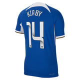 Chelsea WSL Home Vapor Match Sponsored Shirt 2023-24 with Kirby 14 printing - Kit Captain