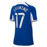 Chelsea WSL Nike Home Stadium Sponsored Shirt 2023-24 - Kids with J.Fleming 17 printing