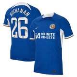 Chelsea WSL Home Vapor Match Sponsored Shirt 2023-24 with Buchanan 26 printing - Kit Captain