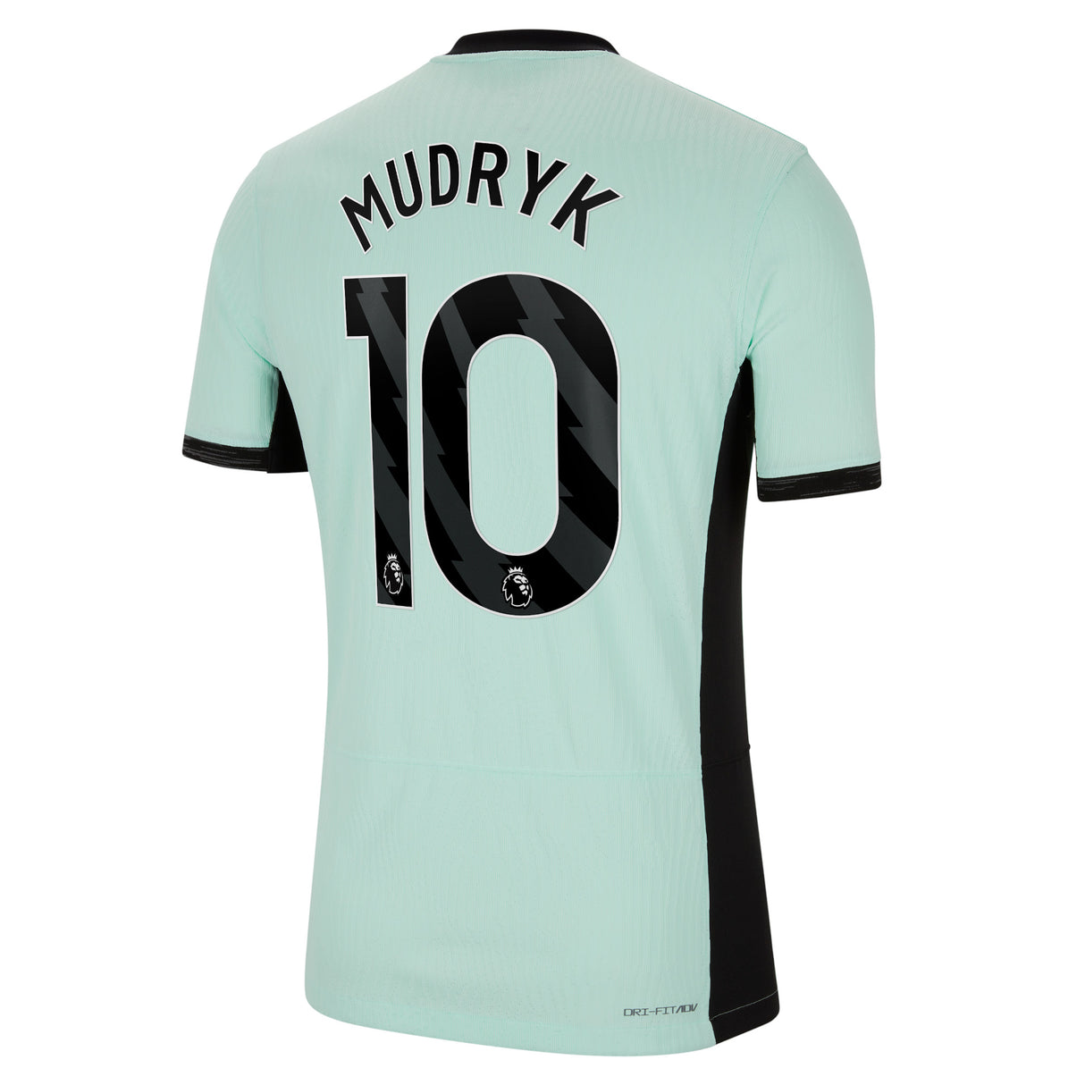 Chelsea Third Vapor Match Sponsored Shirt 2023-24 with Mudryk 10 printing - Kit Captain