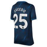 Chelsea Nike Away Stadium Sponsored Shirt 2023-24 - Kids with Caicedo 25 printing