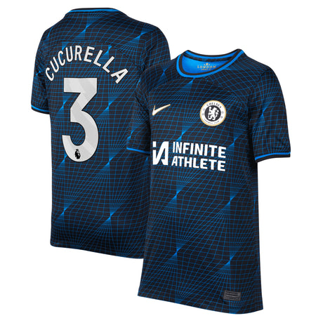 Chelsea Nike Away Stadium Sponsored Shirt 2023-24 - Kids with Cucurella 3 printing