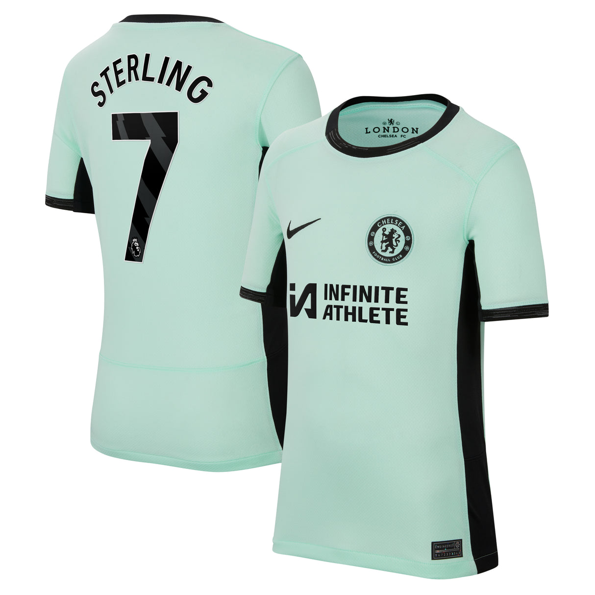 Chelsea Third Stadium Sponsored Shirt 2023-24 - Kids with Sterling 7 printing - Kit Captain