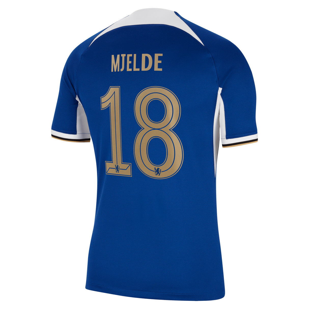 Chelsea Cup Nike Home Stadium Sponsored Shirt 2023-24 with Mjelde 18 printing