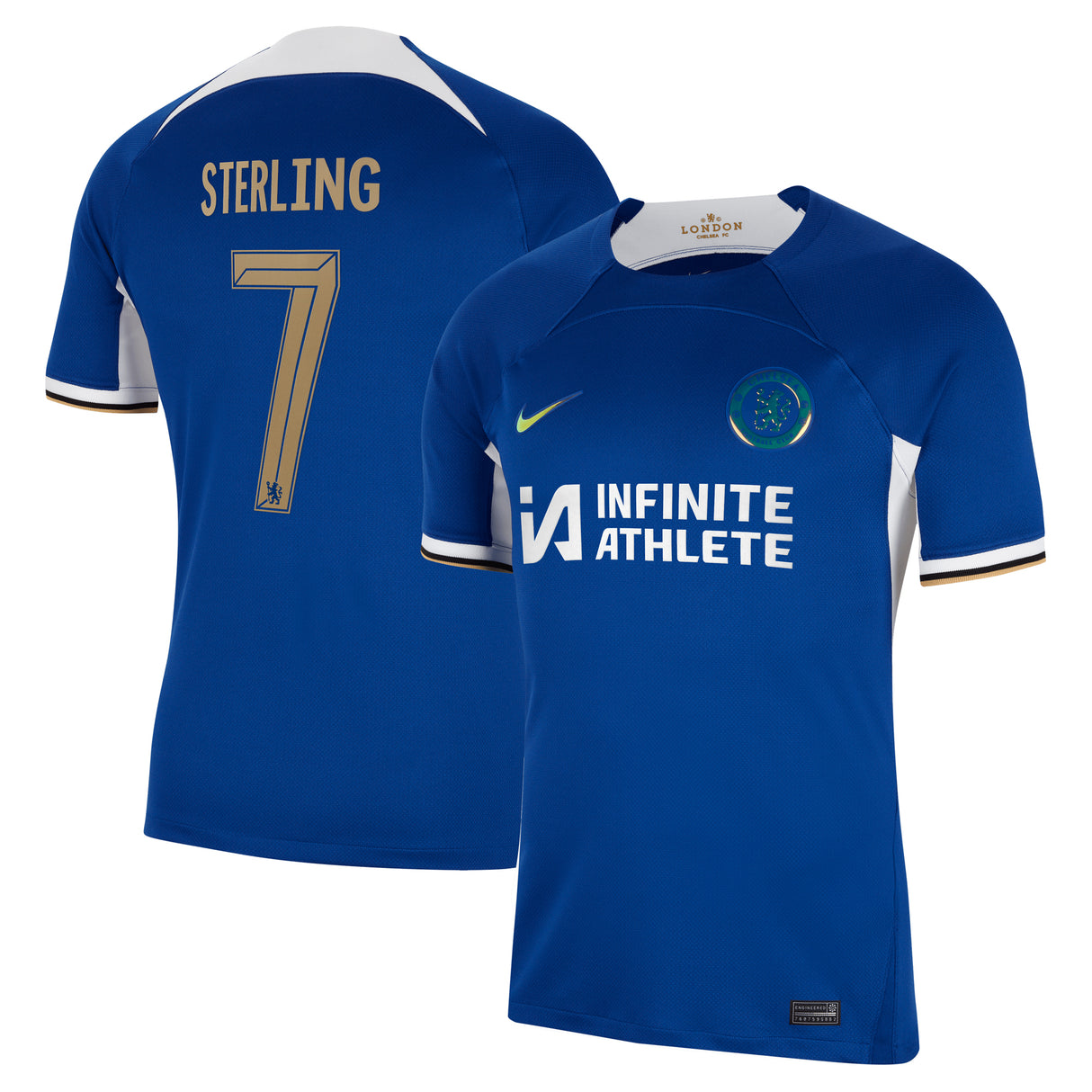 Chelsea Cup Nike Home Stadium Sponsored Shirt 2023-24 with Sterling 7 printing