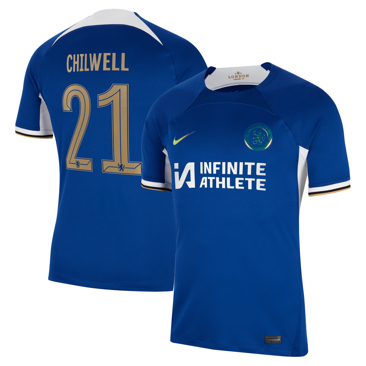 Chelsea Cup Nike Home Stadium Sponsored Shirt 2023-24 with Chilwell 21 printing