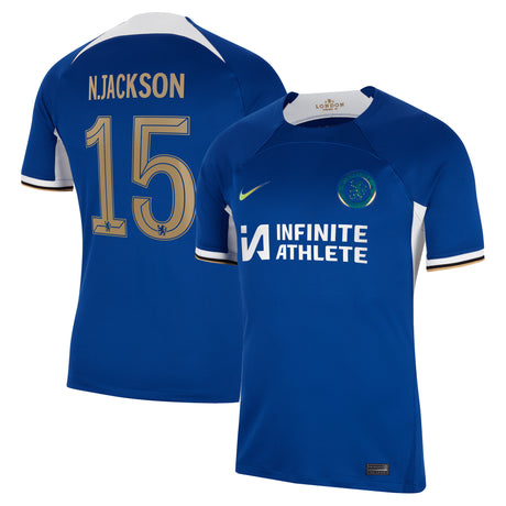 Chelsea Cup Nike Home Stadium Sponsored Shirt 2023-24 with N.Jackson 15 printing