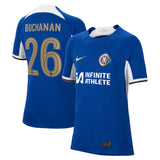 Chelsea Cup Nike Home Stadium Sponsored Shirt 2023-24 - Kids with Buchanan 26 printing