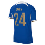 Chelsea Cup Home Vapor Match Sponsored Shirt 2023-24 with James 24 printing - Kit Captain