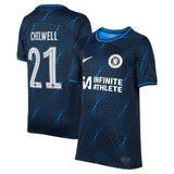 Chelsea Cup Nike Away Stadium Sponsored Shirt 2023-24 - Kids with Chilwell 21 printing