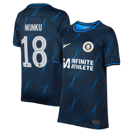 Chelsea Cup Nike Away Stadium Sponsored Shirt 2023-24 - Kids with Nkunku 18 printing