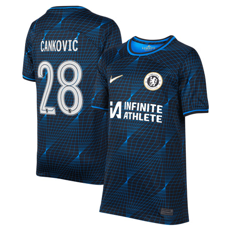 Chelsea Nike Cup Away Stadium Sponsored Shirt 2023-24 - Kids with Čanković 28 printing