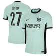 Chelsea Cup Third Vapor Match Sponsored Shirt 2023-24 with Gusto 27 printing - Kit Captain