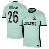 Chelsea Cup Nike Third Stadium Sponsored Shirt 2023-24 with Buchanan 26 printing