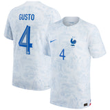 France Away Match Shirt 2022 with Gusto 4 printing - Kit Captain