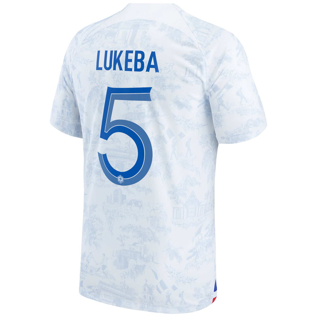 France Away Stadium Shirt 2022 - Kids with Lukeba 5 printing - Kit Captain