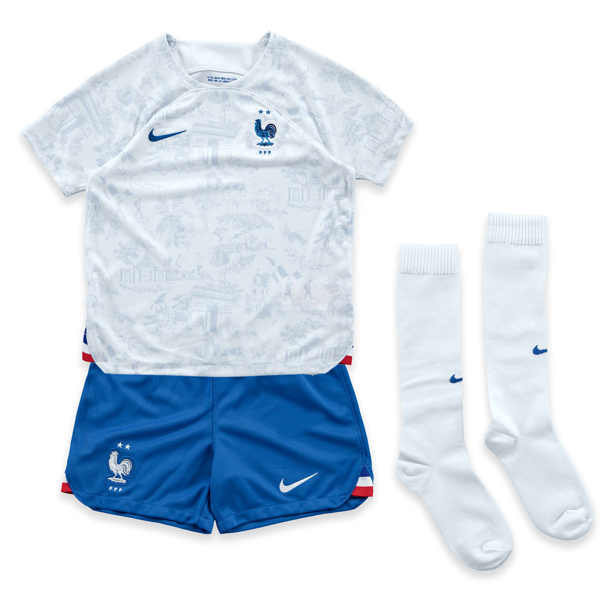 France Away Stadium Kit 2022 - Little Kids with Lukeba 5 printing - Kit Captain