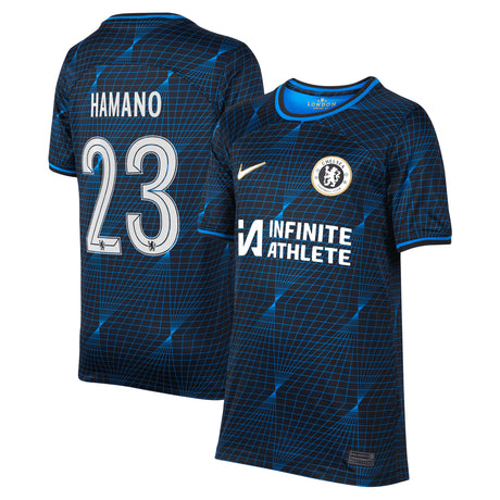 Chelsea Nike Cup Away Stadium Sponsored Shirt 2023-24 - Kids with Hamano 23 printing