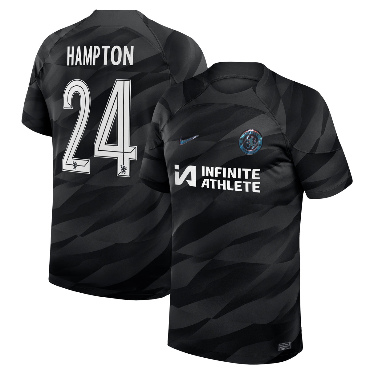 Chelsea Cup Nike Goalkeeper Stadium Sponsored Shirt 2023-24 with Hampton 24 printing