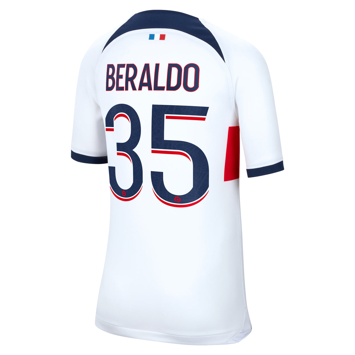 Paris Saint-Germain Nike Away Stadium Shirt 2023-24 - Kids with Beraldo 35 printing