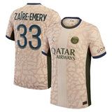 PSG Jordan Fourth Dri-FIT ADV Match Shirt 23/24 with Zaïre-Emery 33 printing