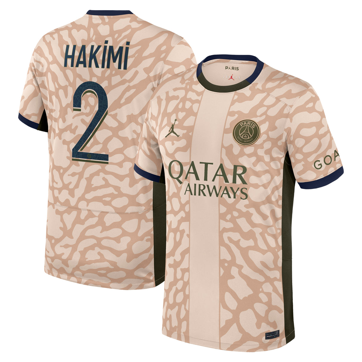 PSG Jordan Fourth Stadium Shirt 23/24 with Hakimi 2 printing