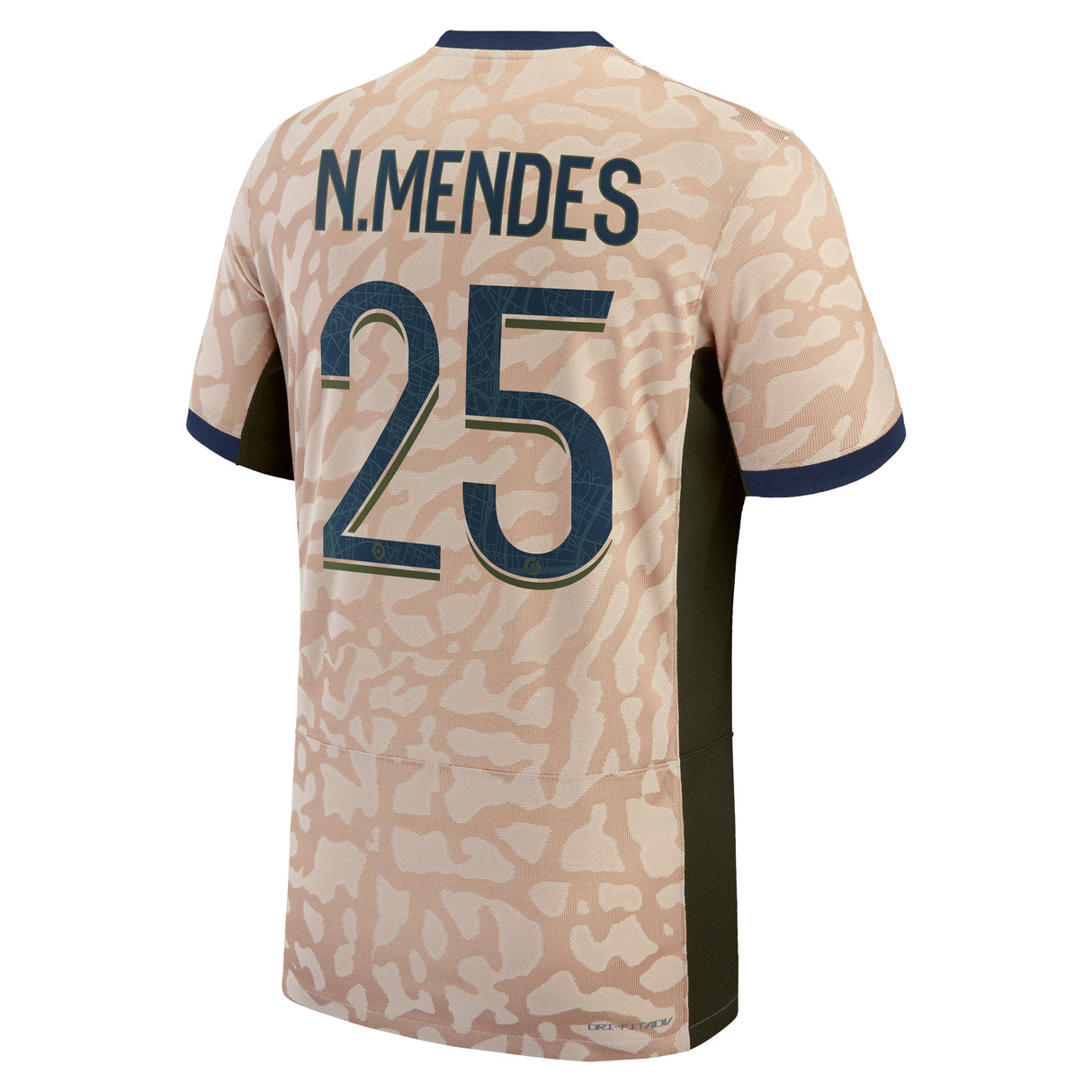 PSG Jordan Fourth Dri-FIT ADV Match Shirt 23/24 with N.Mendes 25 printing