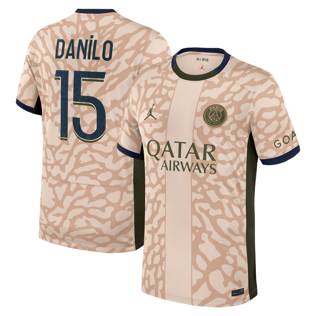 PSG Jordan Fourth Stadium Shirt 23/24 with Danilo 15 printing