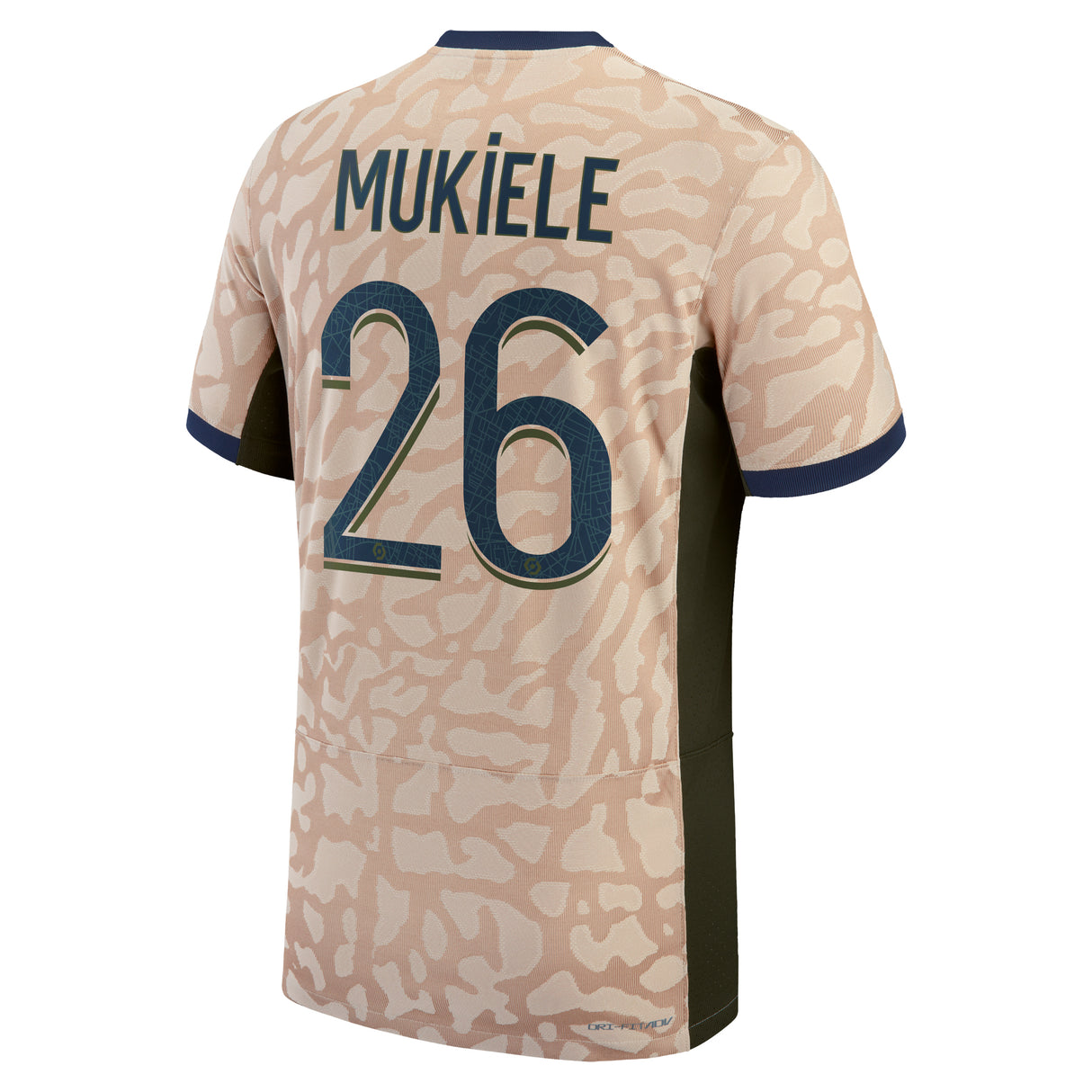 PSG Jordan Fourth Dri-FIT ADV Match Shirt 23/24 with Mukiele 26 printing