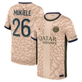 PSG Jordan Fourth Stadium Shirt 23/24 - Kids with Mukiele 26 printing