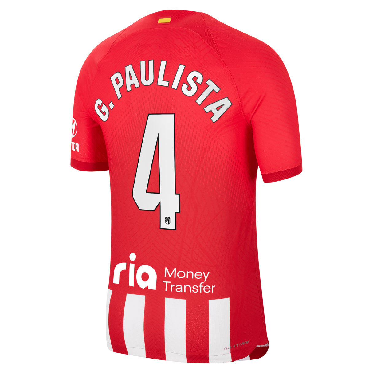 Atlético de Madrid Nike Home Vapor Match Shirt 2023-24 with G.Paulista 4 printing