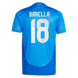 Italy adidas Home Authentic Shirt 2024 with Barella 18 printing